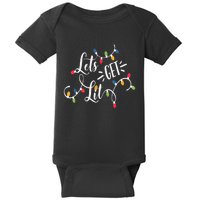 Let's Get Lit Funny Christmas Lights Xmas Maching Pijama TShirt Baby Bodysuit