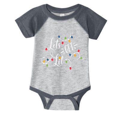 Let's Get Lit Funny Christmas Lights Xmas Maching Pijama TShirt Infant Baby Jersey Bodysuit