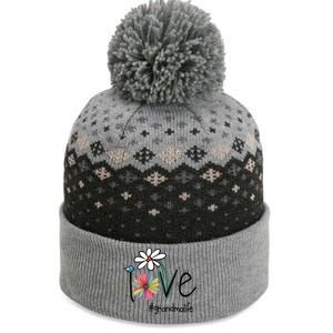 Love Grandma Life Art Flower Funny Gift The Baniff Cuffed Pom Beanie