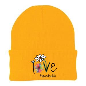 Love Grandma Life Art Flower Funny Gift Knit Cap Winter Beanie