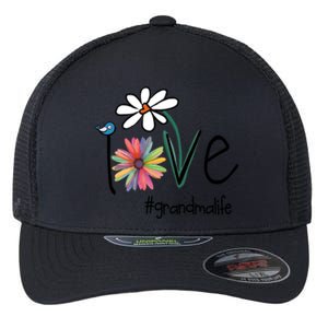 Love Grandma Life Art Flower Funny Gift Flexfit Unipanel Trucker Cap