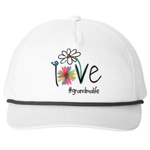 Love Grandma Life Art Flower Funny Gift Snapback Five-Panel Rope Hat