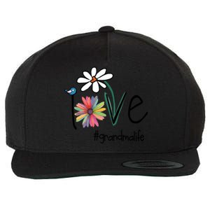 Love Grandma Life Art Flower Funny Gift Wool Snapback Cap