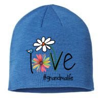 Love Grandma Life Art Flower Funny Gift Sustainable Beanie