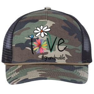 Love Grandma Life Art Flower Funny Gift Retro Rope Trucker Hat Cap