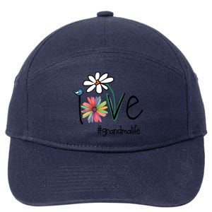 Love Grandma Life Art Flower Funny Gift 7-Panel Snapback Hat