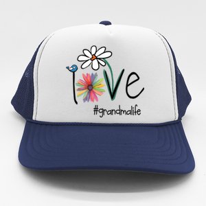 Love Grandma Life Art Flower Funny Gift Trucker Hat