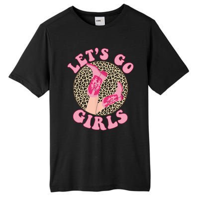 Lets Go Leopard Cowgirl Boots Bachelorette Party Tall Fusion ChromaSoft Performance T-Shirt