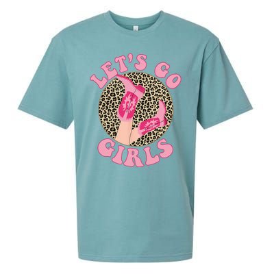 Lets Go Leopard Cowgirl Boots Bachelorette Party Sueded Cloud Jersey T-Shirt