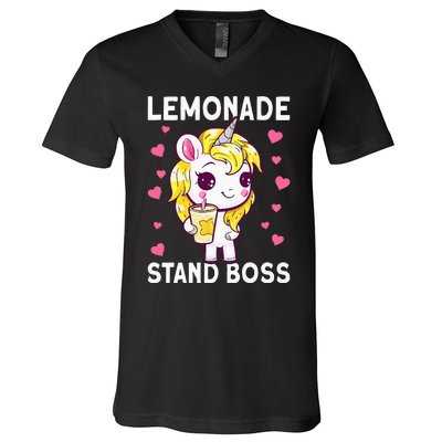 Lemonade Girl Lemonade Stand Boss V-Neck T-Shirt