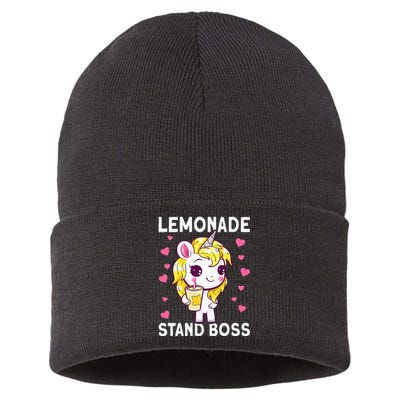 Lemonade Girl Lemonade Stand Boss Sustainable Knit Beanie