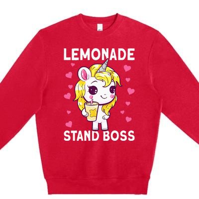 Lemonade Girl Lemonade Stand Boss Premium Crewneck Sweatshirt