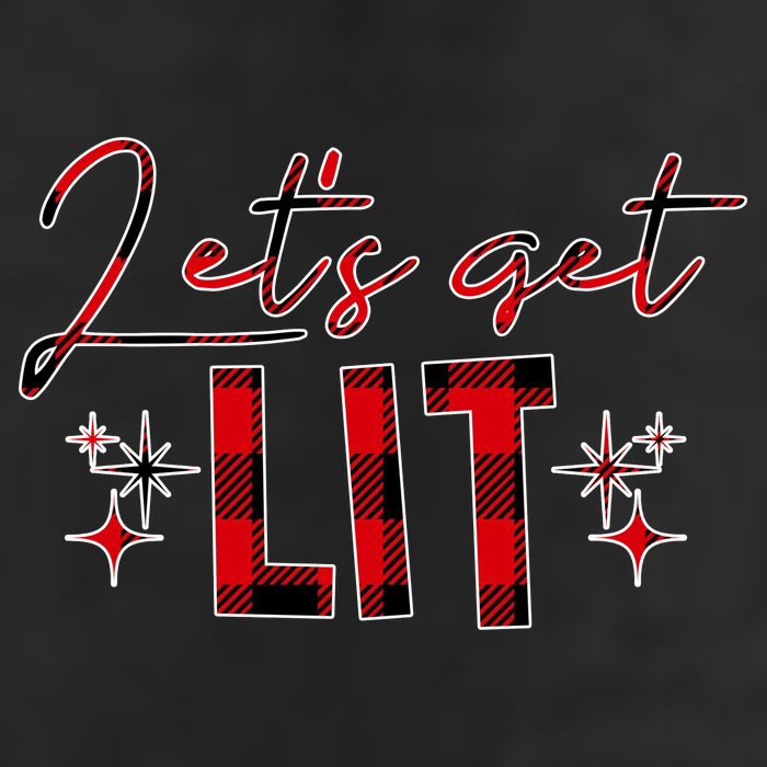 Lets Get Lit Christmas Holiday Party 7 Panel Mesh Trucker Snapback Hat