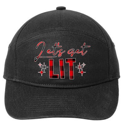 Lets Get Lit Christmas Holiday Party 7-Panel Snapback Hat