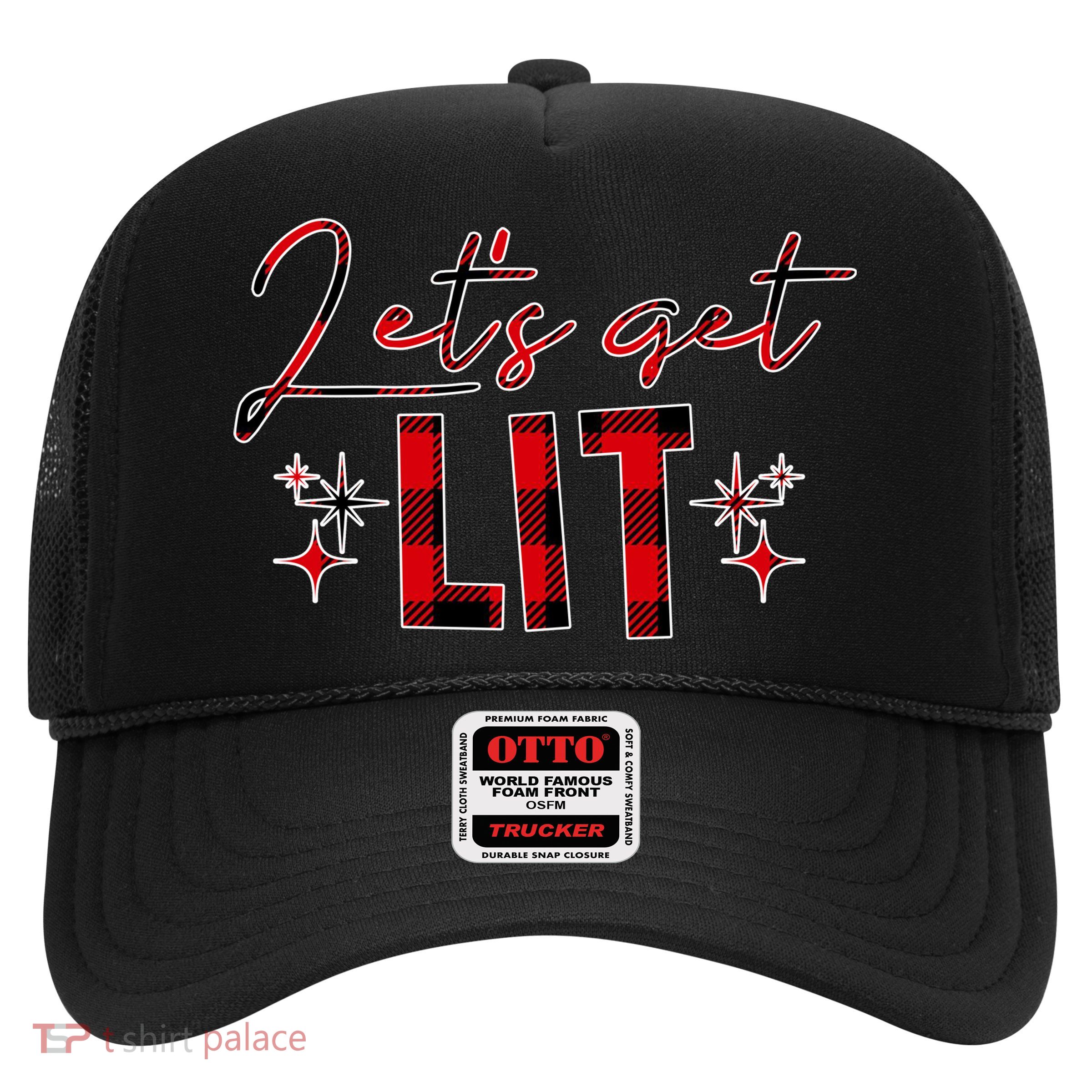 Lets Get Lit Christmas Holiday Party Trucker Hat
