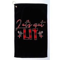 Lets Get Lit Christmas Holiday Party Golf Towel