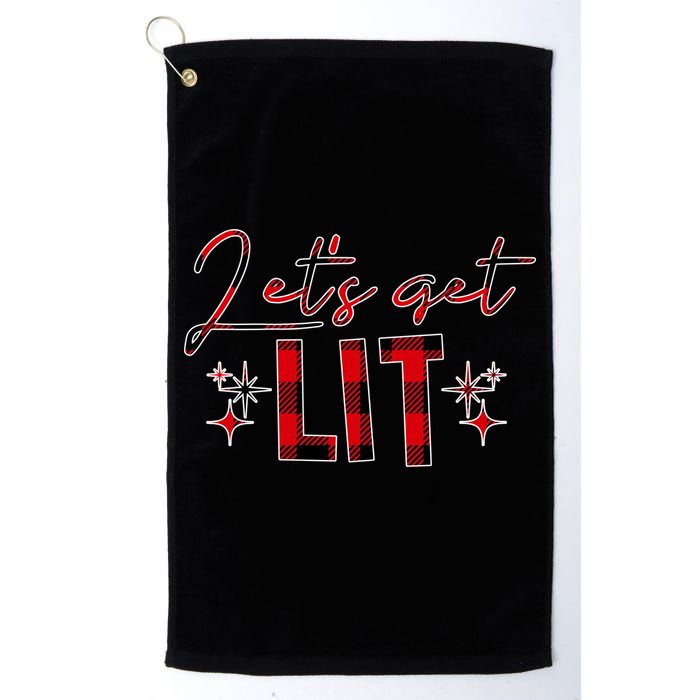 Lets Get Lit Christmas Holiday Party Golf Towel