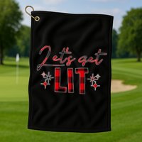 Lets Get Lit Christmas Holiday Party Golf Towel