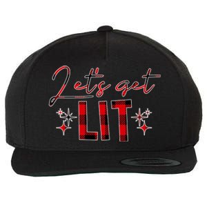 Lets Get Lit Christmas Holiday Party Wool Snapback Cap