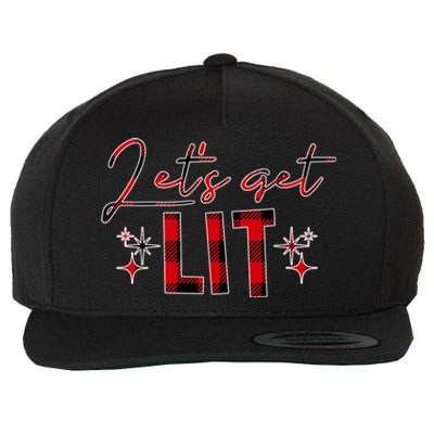 Lets Get Lit Christmas Holiday Party Wool Snapback Cap