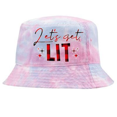 Lets Get Lit Christmas Holiday Party Tie-Dyed Bucket Hat