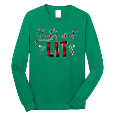 Lets Get Lit Christmas Holiday Party Long Sleeve Shirt