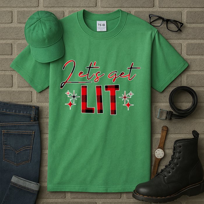 Lets Get Lit Christmas Holiday Party Tall T-Shirt