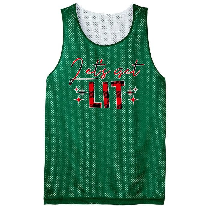 Lets Get Lit Christmas Holiday Party Mesh Reversible Basketball Jersey Tank