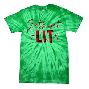 Lets Get Lit Christmas Holiday Party Tie-Dye T-Shirt