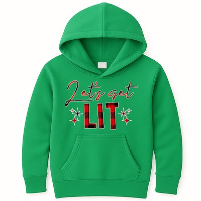 Lets Get Lit Christmas Holiday Party Kids Hoodie