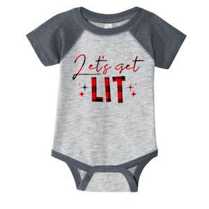 Lets Get Lit Christmas Holiday Party Infant Baby Jersey Bodysuit