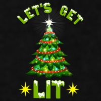 Lets Get Lit Funny Christmas Tree Lights Ladies PosiCharge Tri-Blend Wicking Tank