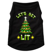 Lets Get Lit Funny Christmas Tree Lights Doggie Tank