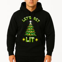Lets Get Lit Funny Christmas Tree Lights Hoodie