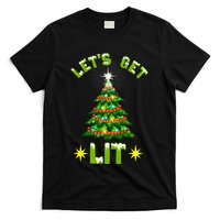 Lets Get Lit Funny Christmas Tree Lights T-Shirt