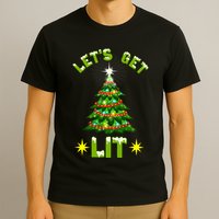 Lets Get Lit Funny Christmas Tree Lights T-Shirt