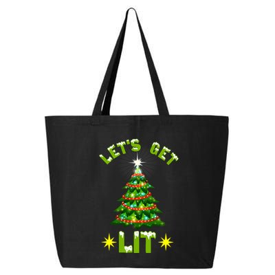 Lets Get Lit Funny Christmas Tree Lights 25L Jumbo Tote