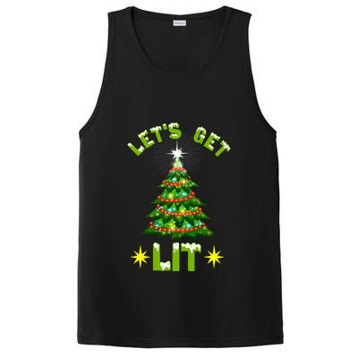 Lets Get Lit Funny Christmas Tree Lights PosiCharge Competitor Tank