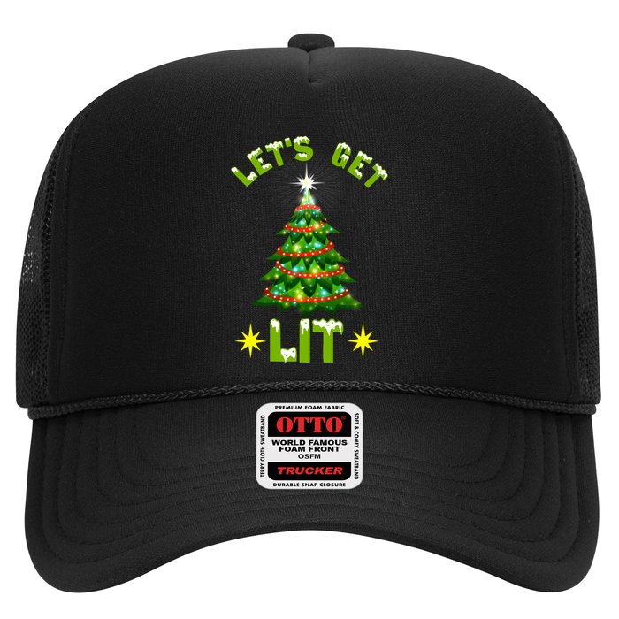 Lets Get Lit Funny Christmas Tree Lights Hat