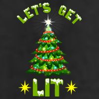 Lets Get Lit Funny Christmas Tree Lights Microfiber Hand Towel