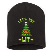 Lets Get Lit Funny Christmas Tree Lights Short Acrylic Beanie