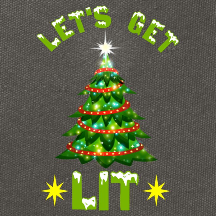 Lets Get Lit Funny Christmas Tree Lights Cotton Canvas Backpack