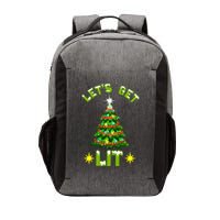 Lets Get Lit Funny Christmas Tree Lights Vector Backpack