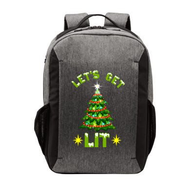 Lets Get Lit Funny Christmas Tree Lights Vector Backpack