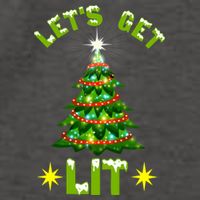 Lets Get Lit Funny Christmas Tree Lights Vector Backpack