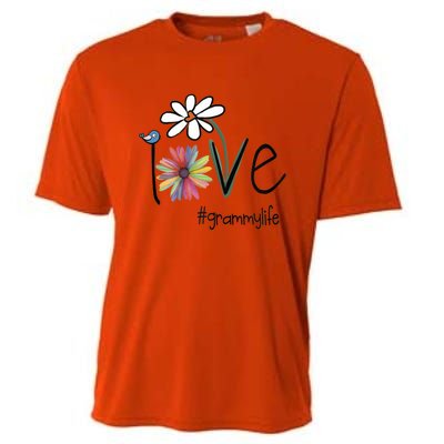 Love Grammy Life Art Flower Gift Cooling Performance Crew T-Shirt