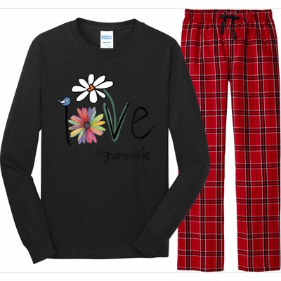 Love Grammy Life Art Flower Gift Long Sleeve Pajama Set