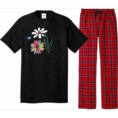 Love Grammy Life Art Flower Gift Pajama Set