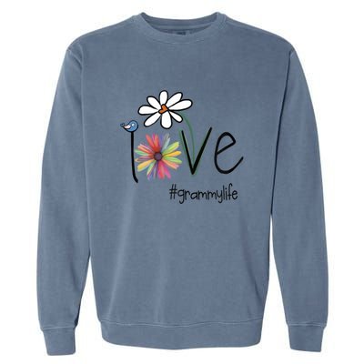 Love Grammy Life Art Flower Gift Garment-Dyed Sweatshirt