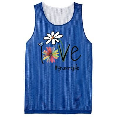 Love Grammy Life Art Flower Gift Mesh Reversible Basketball Jersey Tank